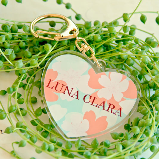 桜のハートアクリルキーホルダー(6cm)