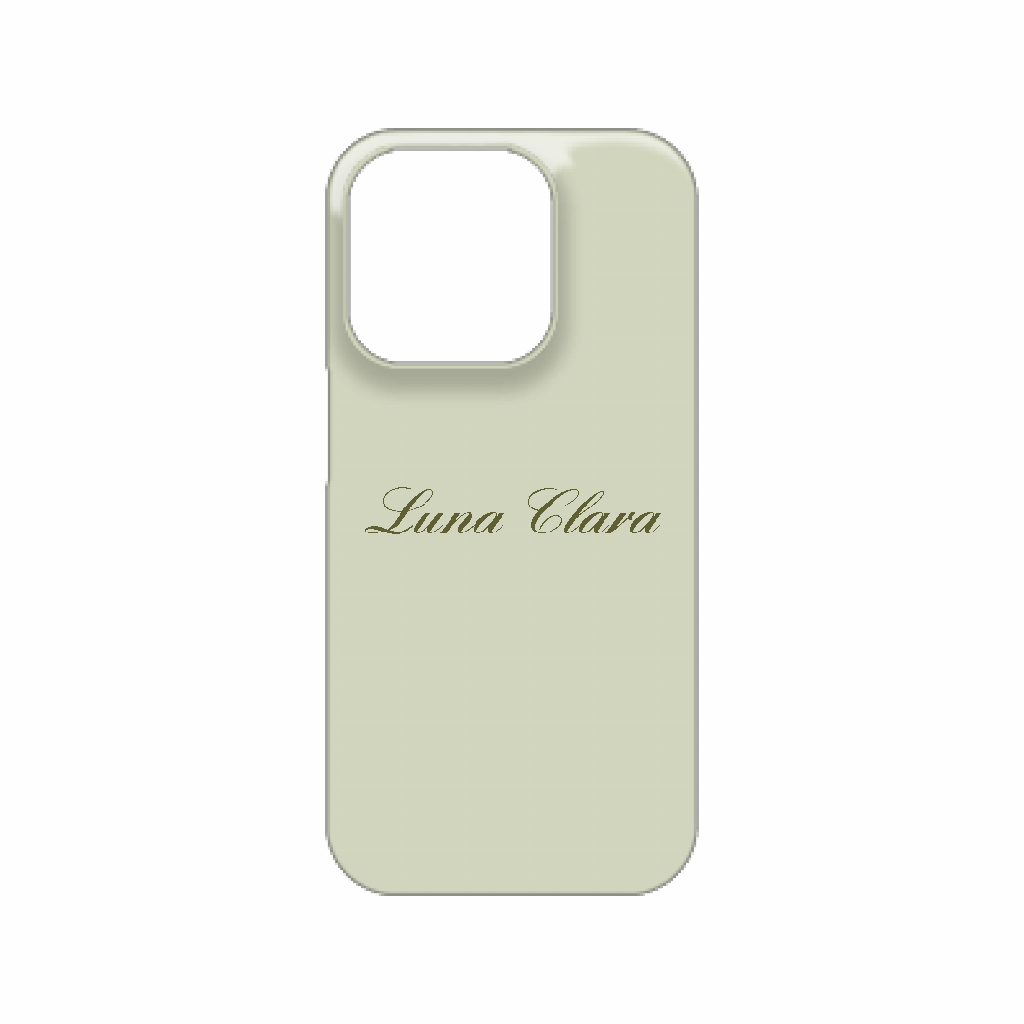 iPhone 15 Pro LUNA CLARAくすみグリーン ハードカバーケース