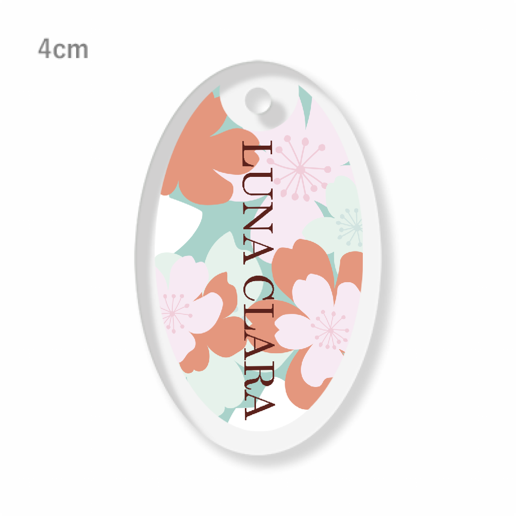 桜の楕円形アクリルキーホルダー(4cm)