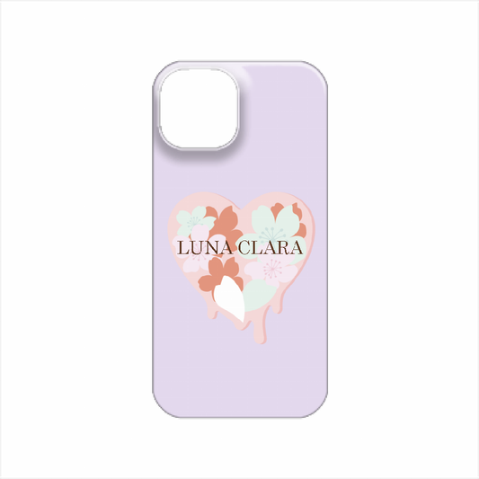 iPhone 14 桜のパープルハート ハードカバーケース