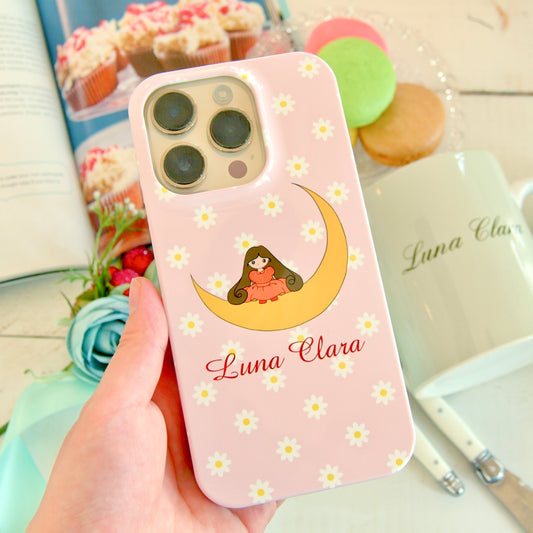 iPhone 14 Pro ベビーピンクフラワー ハードカバーケース