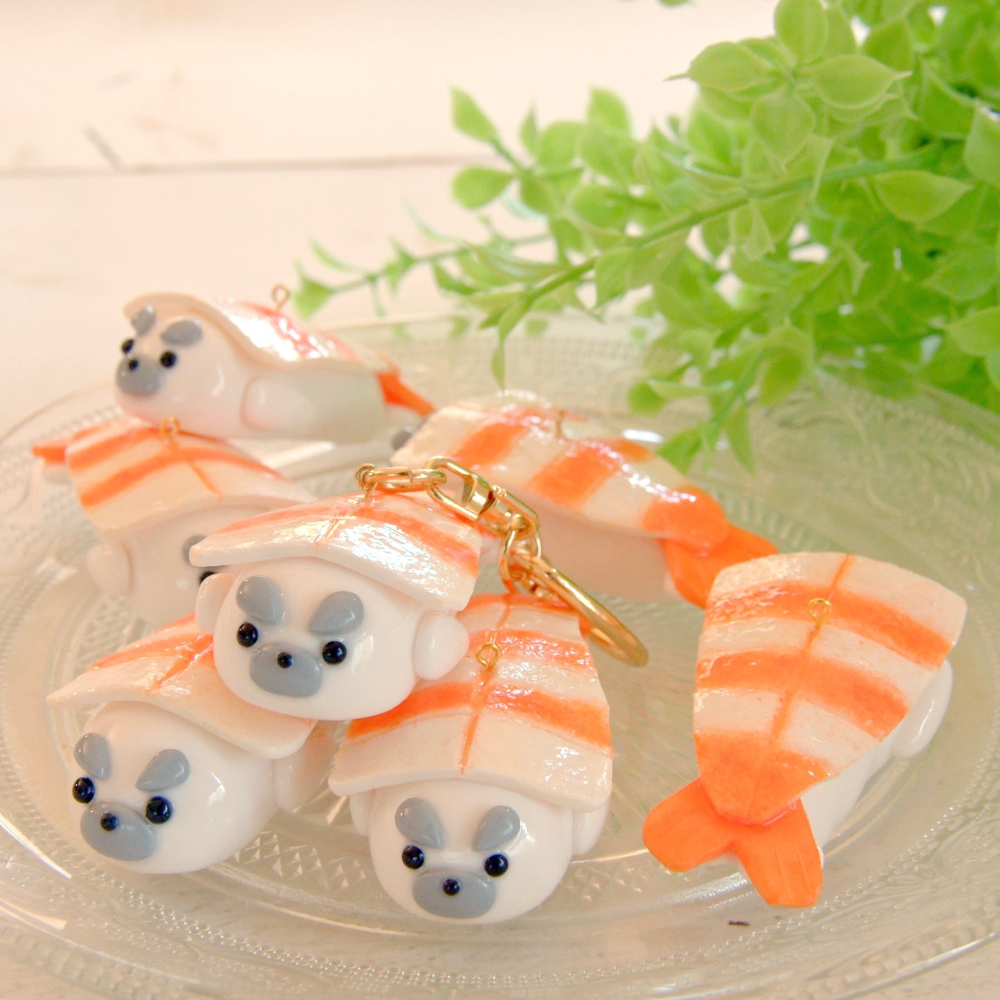 蒸し海老アザラシ寿司キーホルダー
