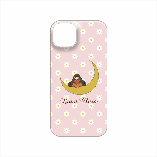 iPhone 14 Plus ベビーピンクフラワー ハードカバーケース