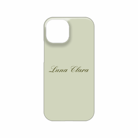 iPhone 15 LUNA CLARAくすみグリーン ハードカバーケース