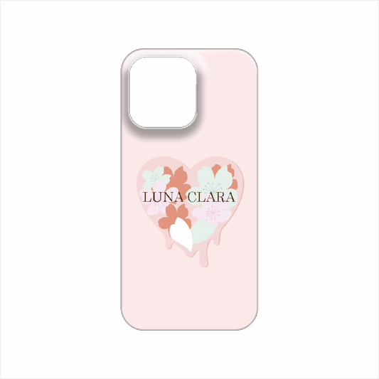 iPhone 14 Pro Max 桜のベビーピンクハート ハードカバーケース