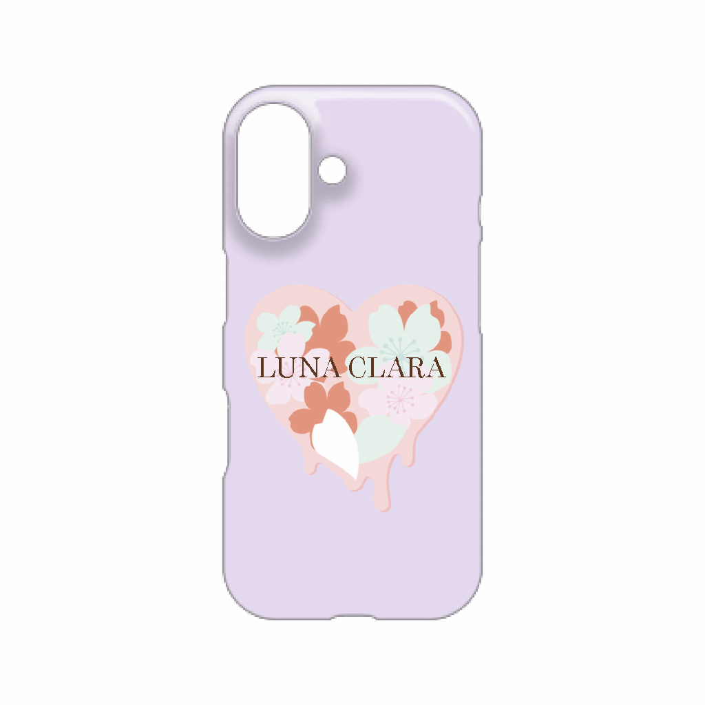 iPhone 16 桜のパープルハート ハードカバーケース