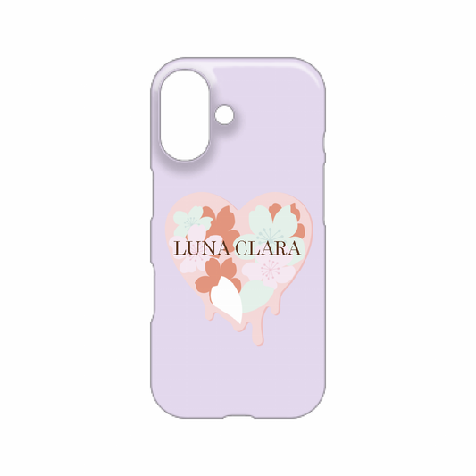 iPhone 16 桜のパープルハート ハードカバーケース