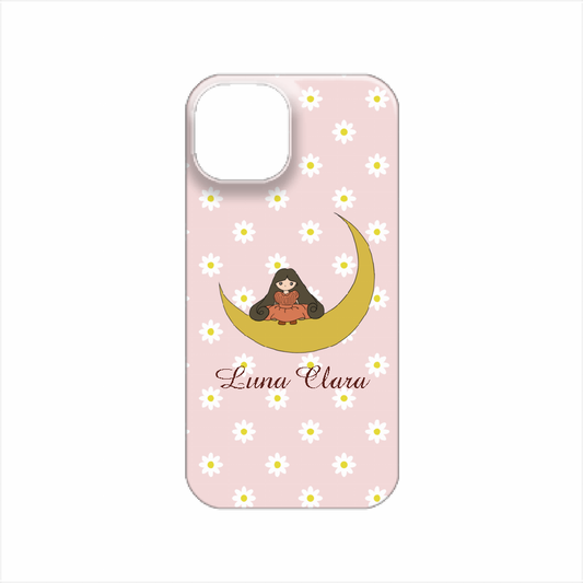 iPhone 14 ベビーピンクフラワー ハードカバーケース