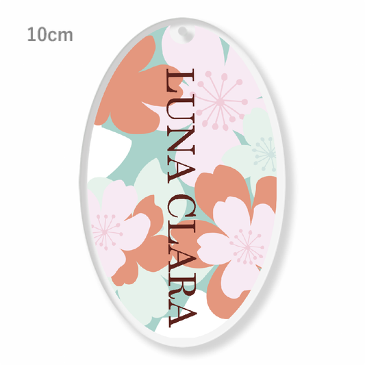 桜の楕円形アクリルキーホルダー（10cm）