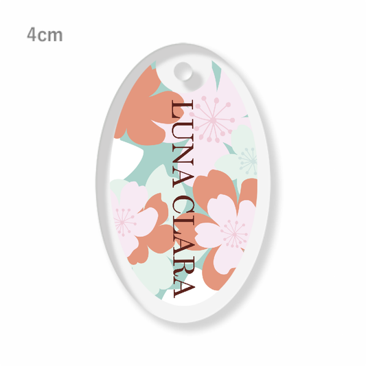 桜の楕円形アクリルキーホルダー（4cm）